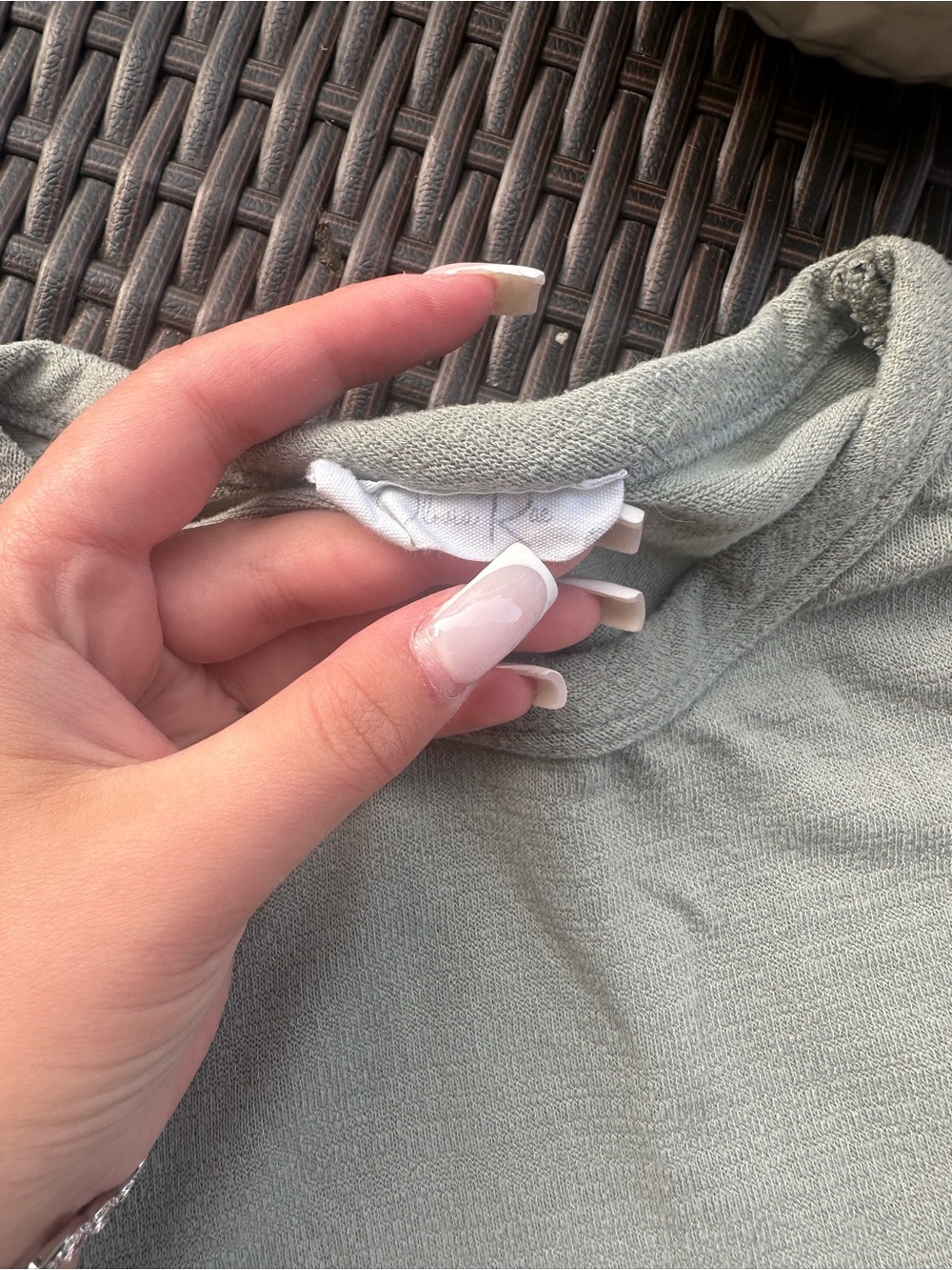 Women’s Short Sleeve Knot Hem Top - Sage Green - Picture 2 of 2